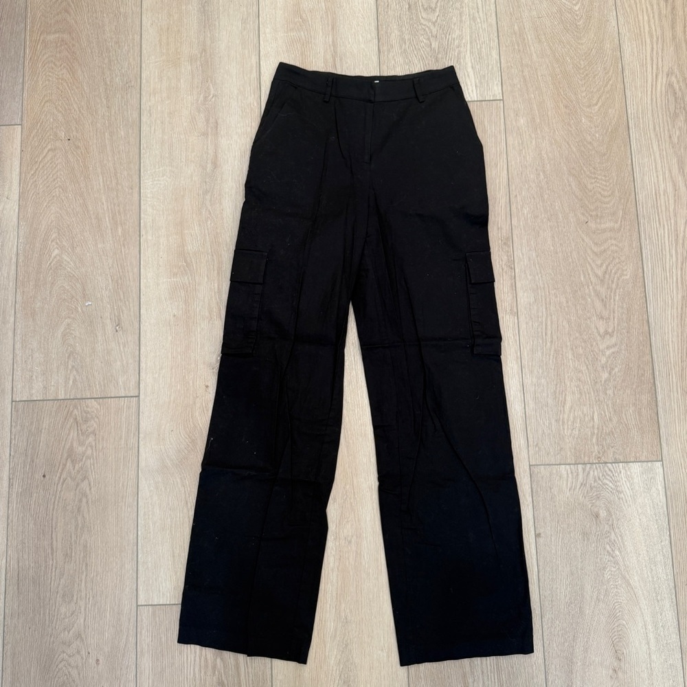 NAKD Black Cargo Wide-Leg Trousers